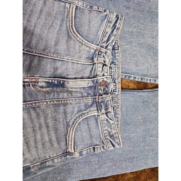American Eagle Women's Blue Denim Jeans 5-Pocket Size 6 Inseam 32" - Picture 3 of 7